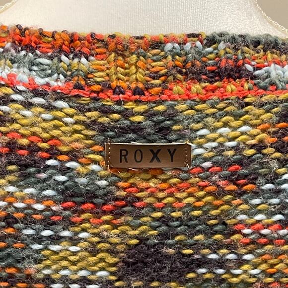 Roxy Knit Sweater Swoop Back Fall Colors Size XS RN 114199 - Picture 4 of 6